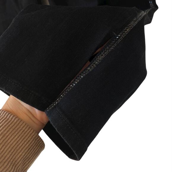 NEW SOFIA JEANS Eden Slim Straight Super High Rise Jeans Black 12 Embellished - Picture 3 of 6